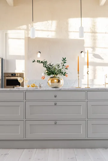 Alba kandelaar 30 cm - Massief messing en glas - Hilke Collection