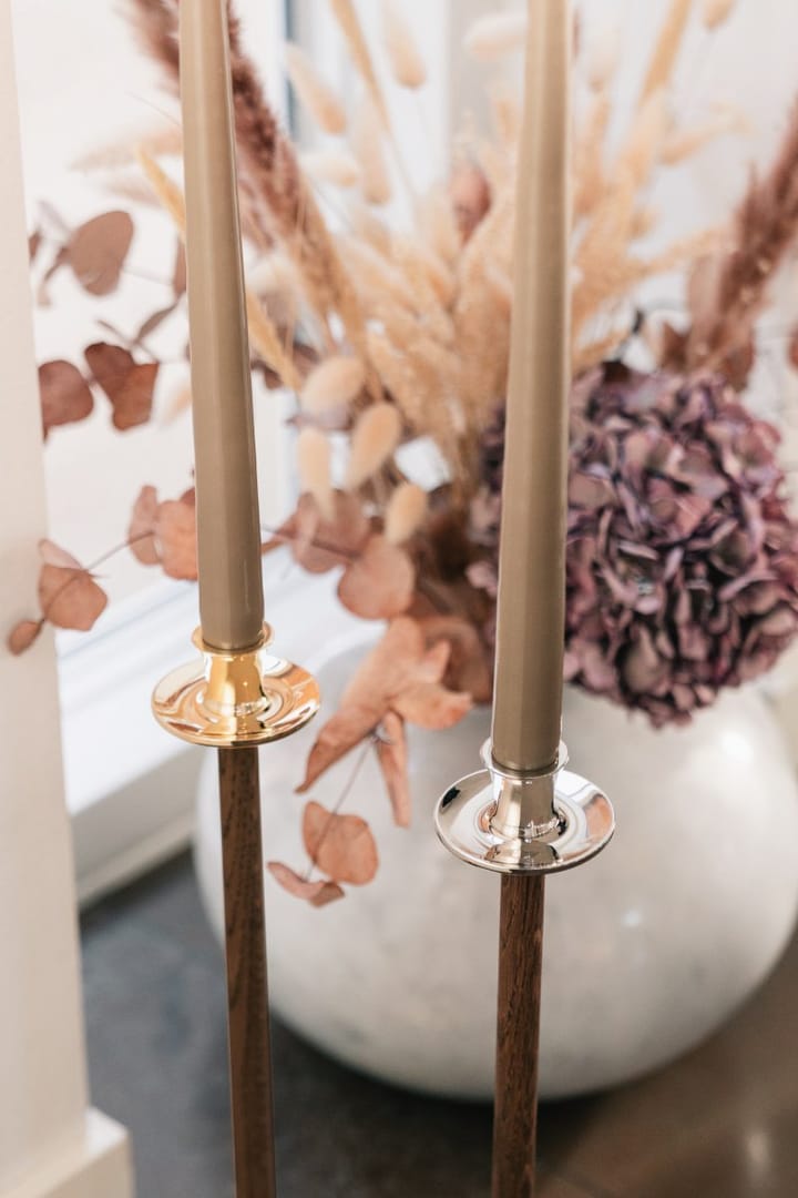 Alto Basso kandelaar, Vernikkeld messing Hilke Collection