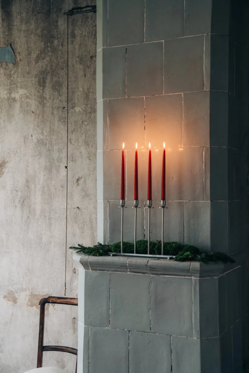 Alto kandelaar, Vernikkeld messing Hilke Collection