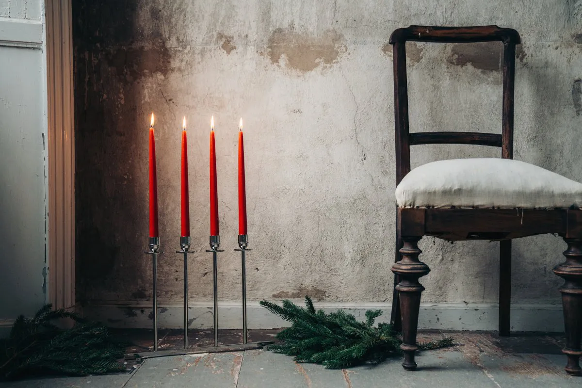 Alto kandelaar, Vernikkeld messing Hilke Collection