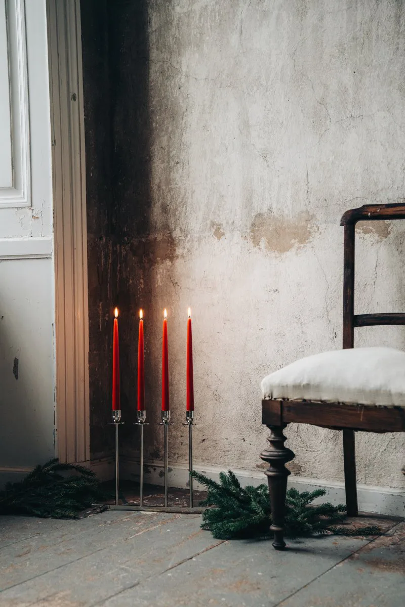 Alto kandelaar, Vernikkeld messing Hilke Collection