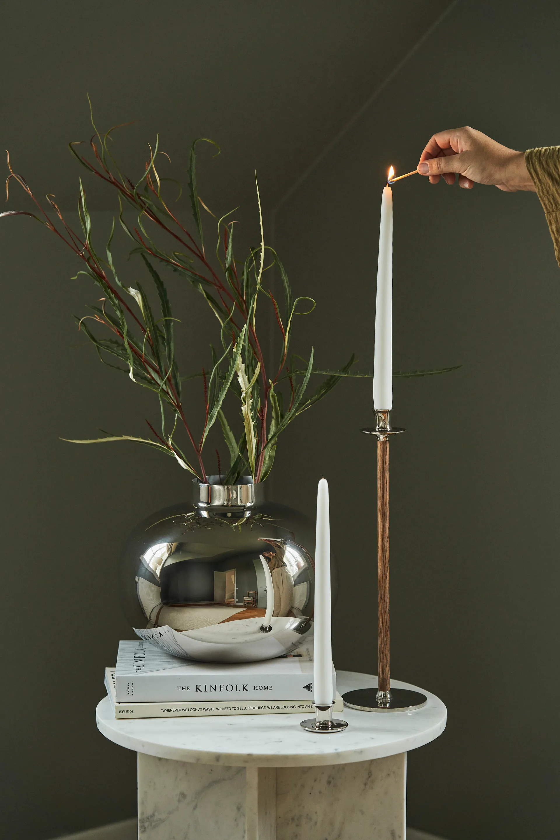 Amico vaas Ø29 cm, Vernikkeld messing Hilke Collection