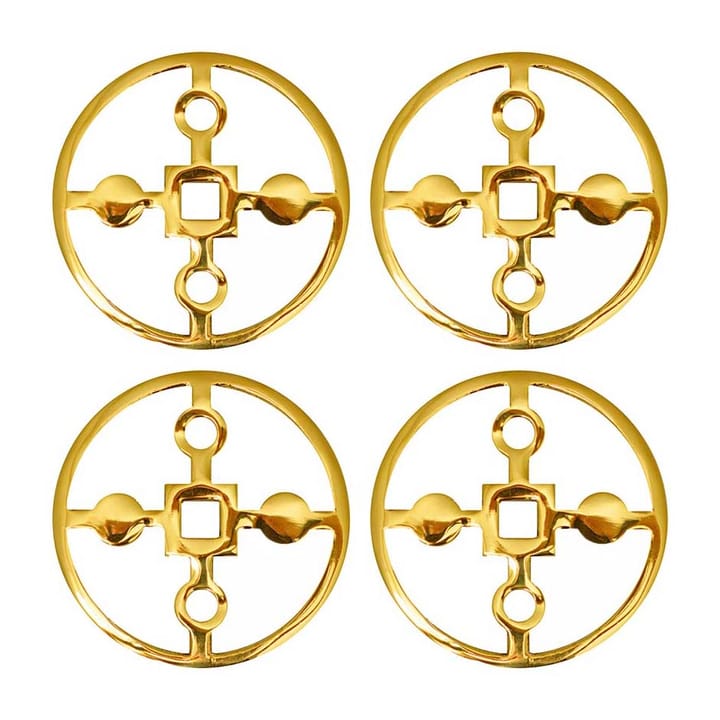 Anima Gemella glasonderzetters 4-pack - Massief messing - Hilke Collection