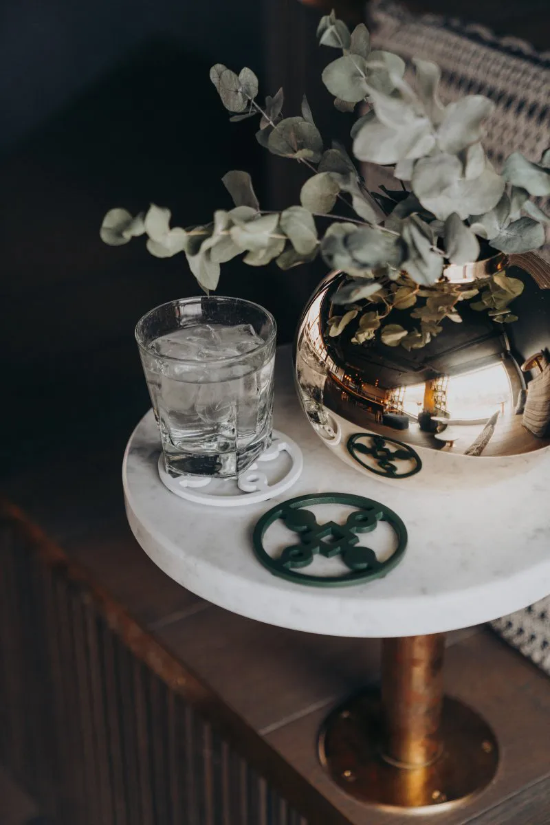 Anima Gemella glasonderzetters 4-pack, Wit Hilke Collection