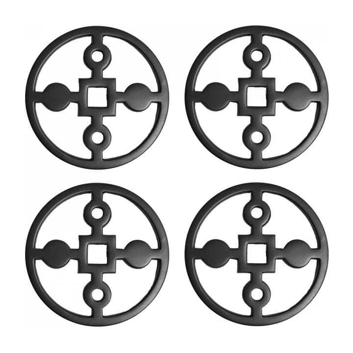Anima Gemella glasonderzetters 4-pack - Zwart - Hilke Collection