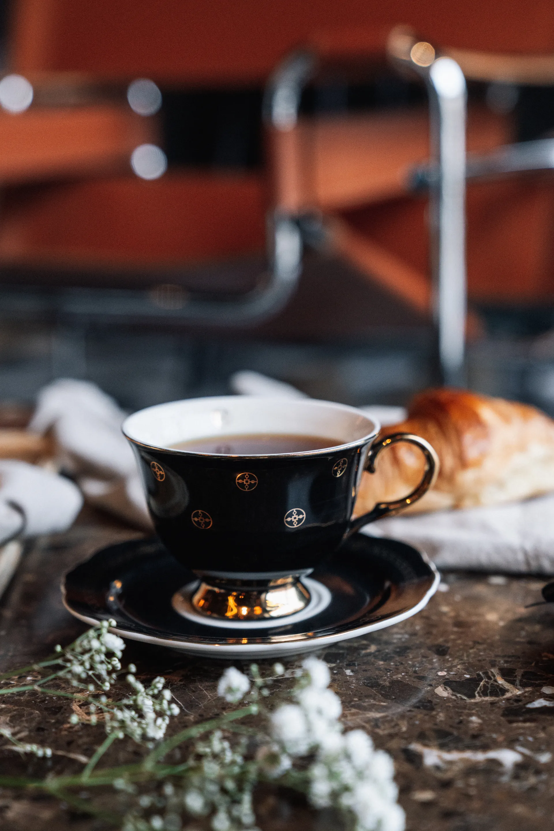 Anima Gemella Nero kop met schotel, 22 cl Hilke Collection