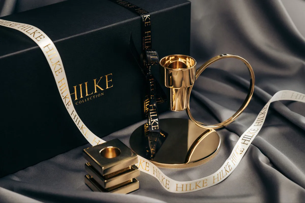 Cara kandelaar, Massief messing Hilke Collection