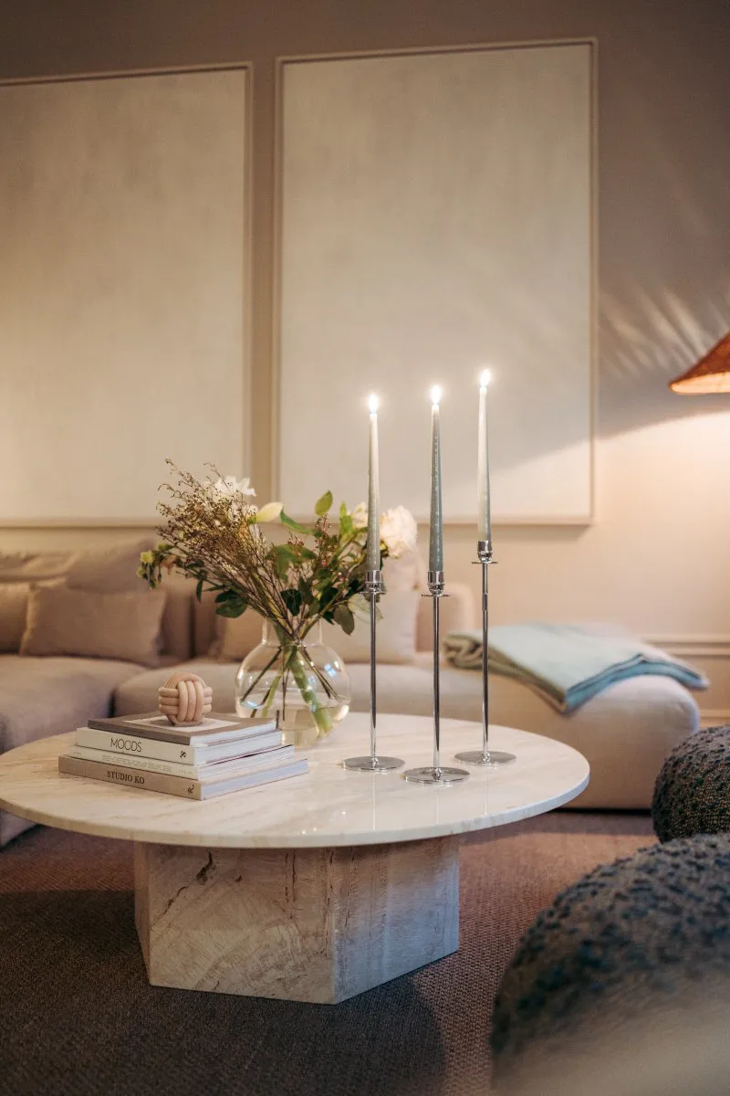 Chiaro Di Luna kandelaar 30 cm, Vernikkeld messing Hilke Collection