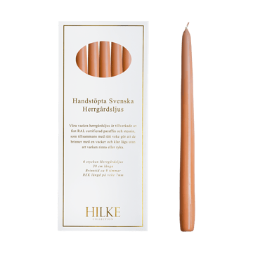 Herrgårdsljus kaarsen 30 cm 6-pack - Abrikoos - Hilke Collection