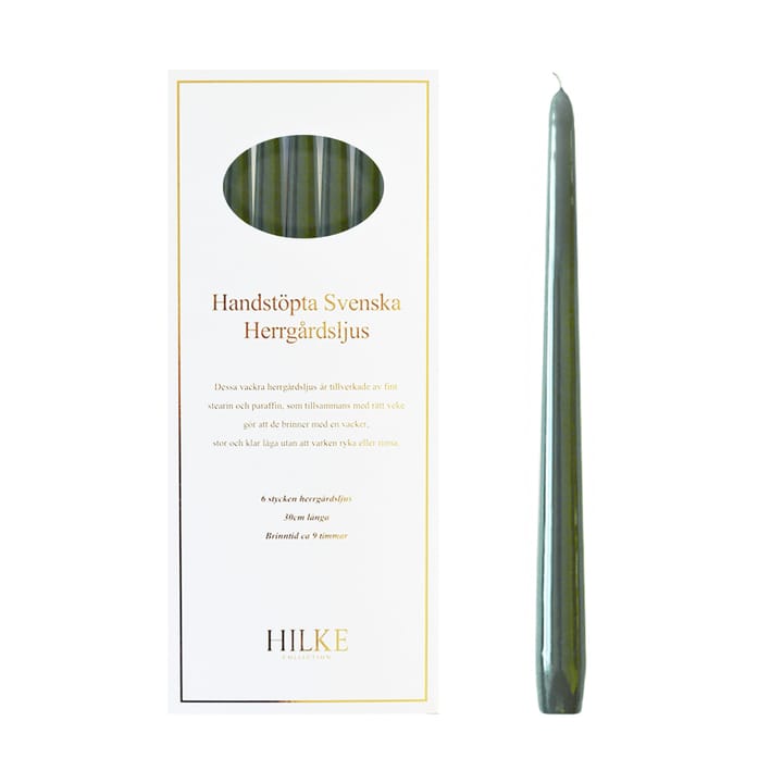 Herrgårdsljus kaarsen 30 cm 6-pack - Antiek groen - Hilke Collection