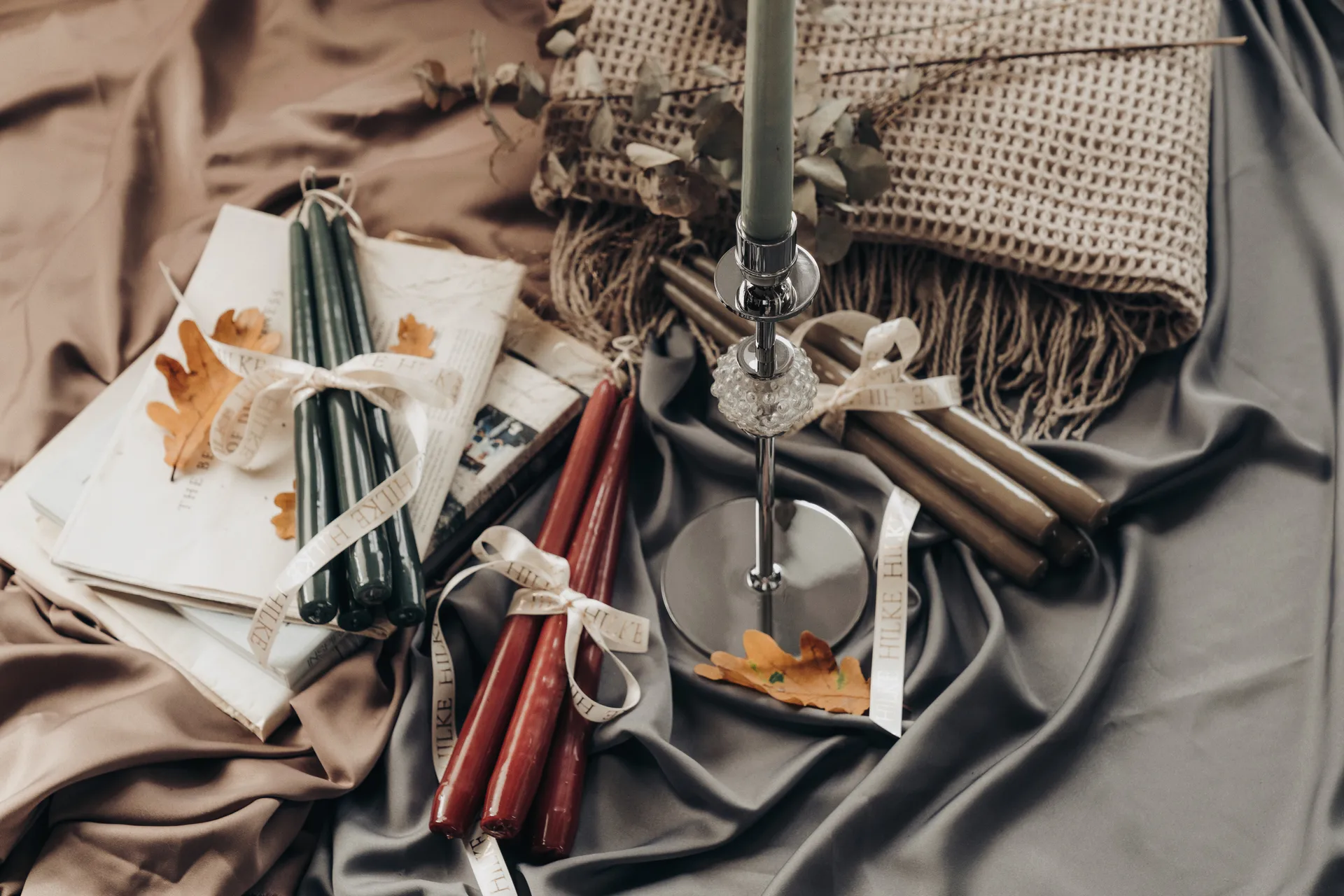 Herrgårdsljus kaarsen 30 cm 6-pack, Donkergroen Hilke Collection