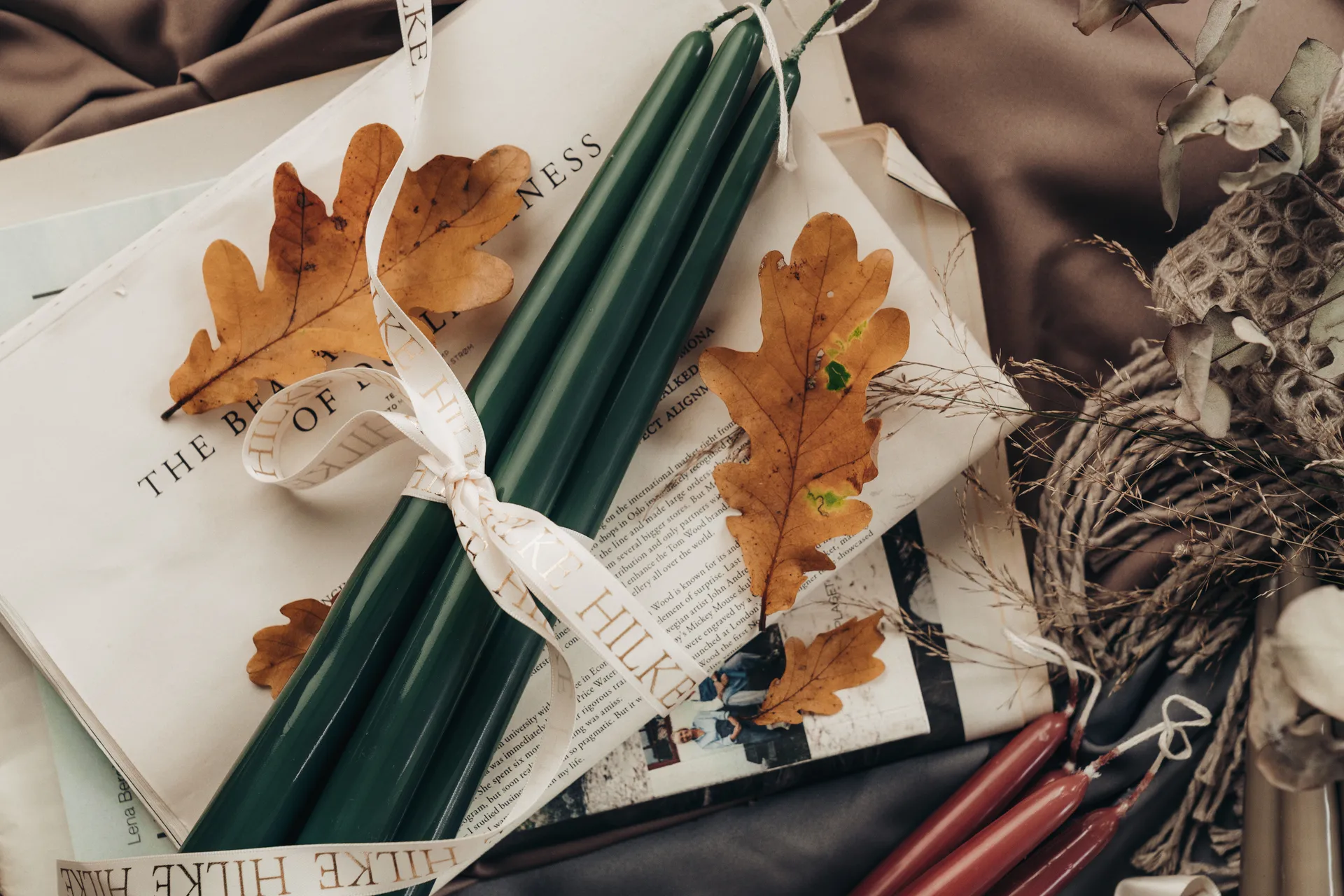 Herrgårdsljus kaarsen 30 cm 6-pack, Donkergroen Hilke Collection