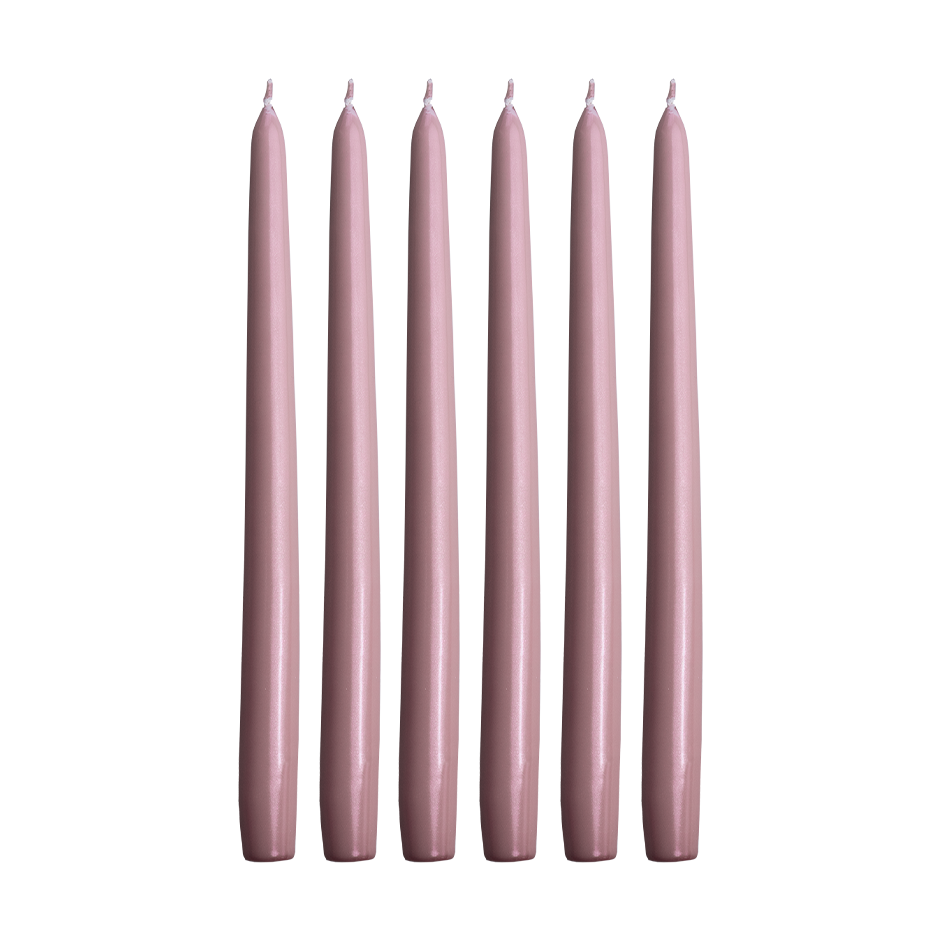 Hilke Collection Herrgårdsljus kaarsen 30 cm 6-pack Roze Metallic