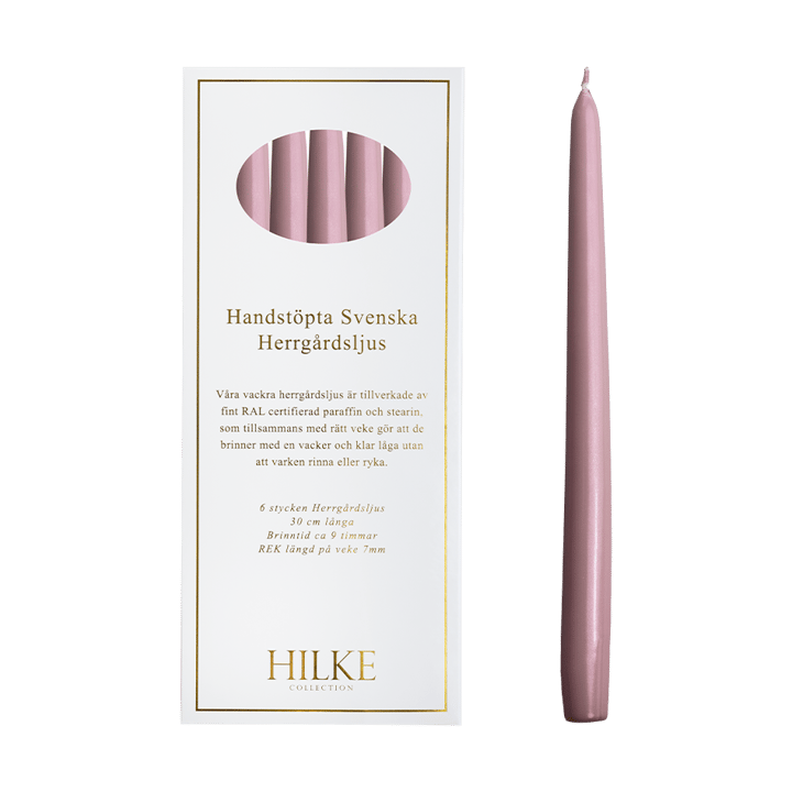 Herrgårdsljus kaarsen 30 cm 6-pack, Roze Metallic Hilke Collection