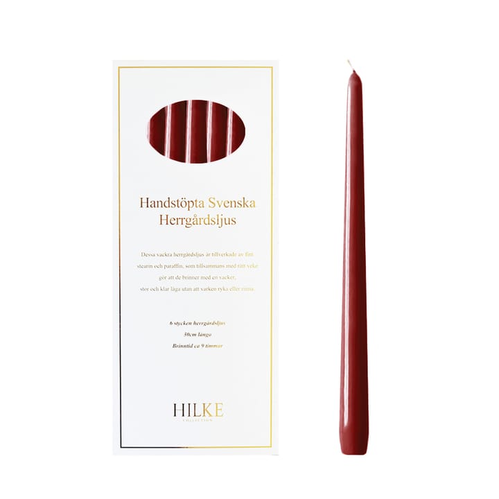 Herrgårdsljus kaarsen 30 cm 6-pack, Wijnrode glans Hilke Collection