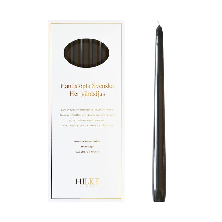 Herrgårdsljus kaarsen 30 cm 6-pack, Zwarte glans Hilke Collection
