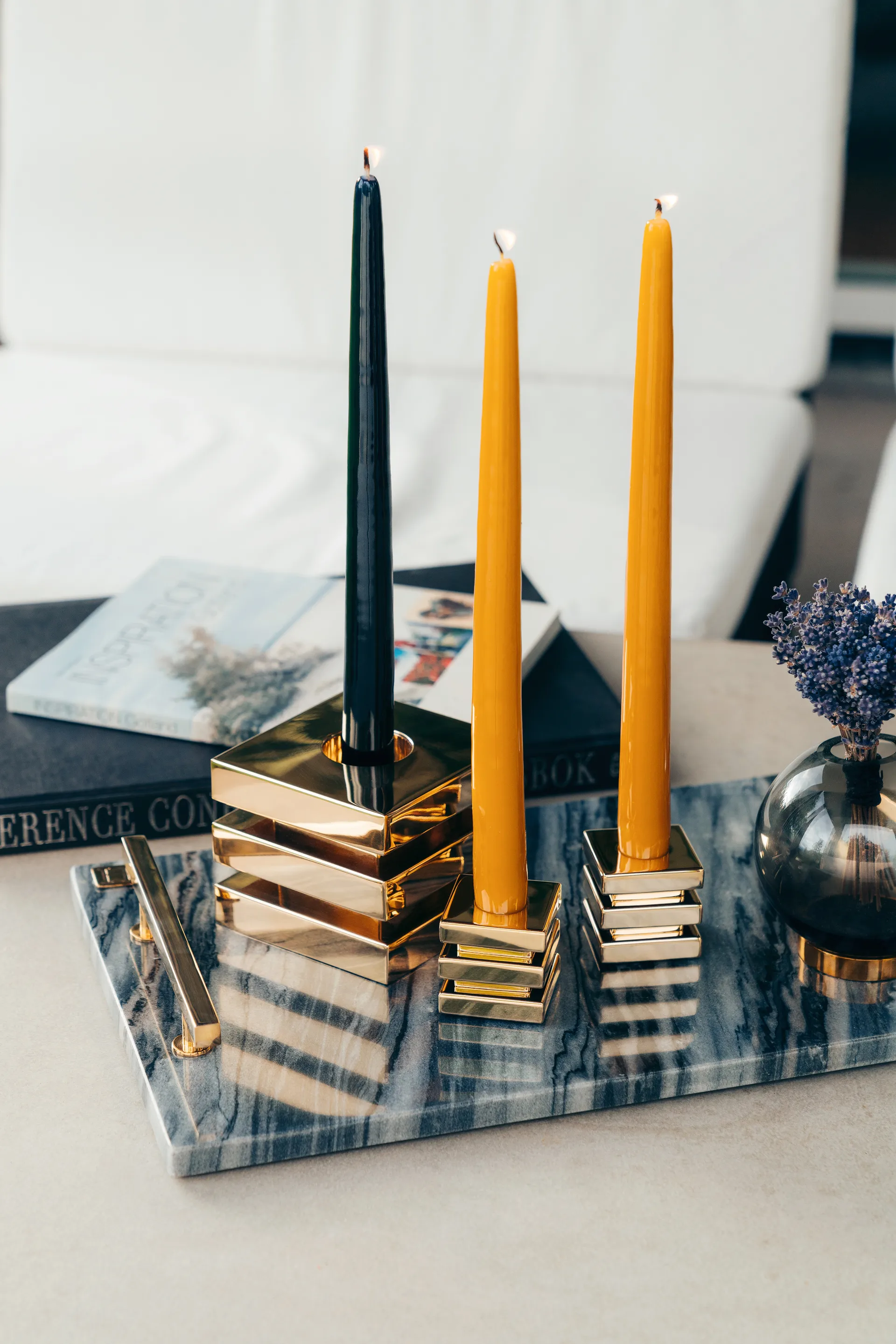 Herrgårdsljus kaarsen 30 cm 6-pack, Zwarte glans Hilke Collection