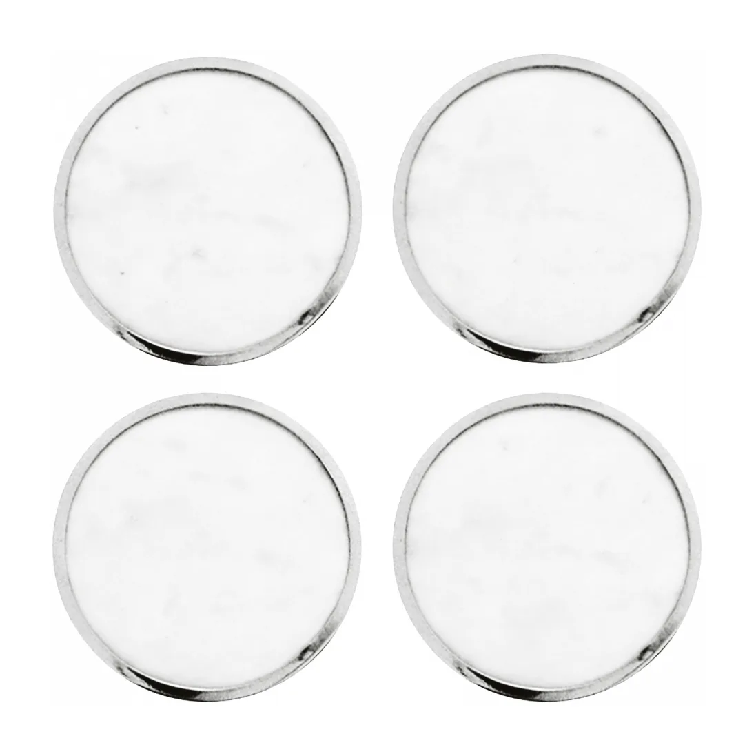 Hilke Collection glasonderzetters 4-pack, Wit marmer-vernikkeld messing Hilke Collection