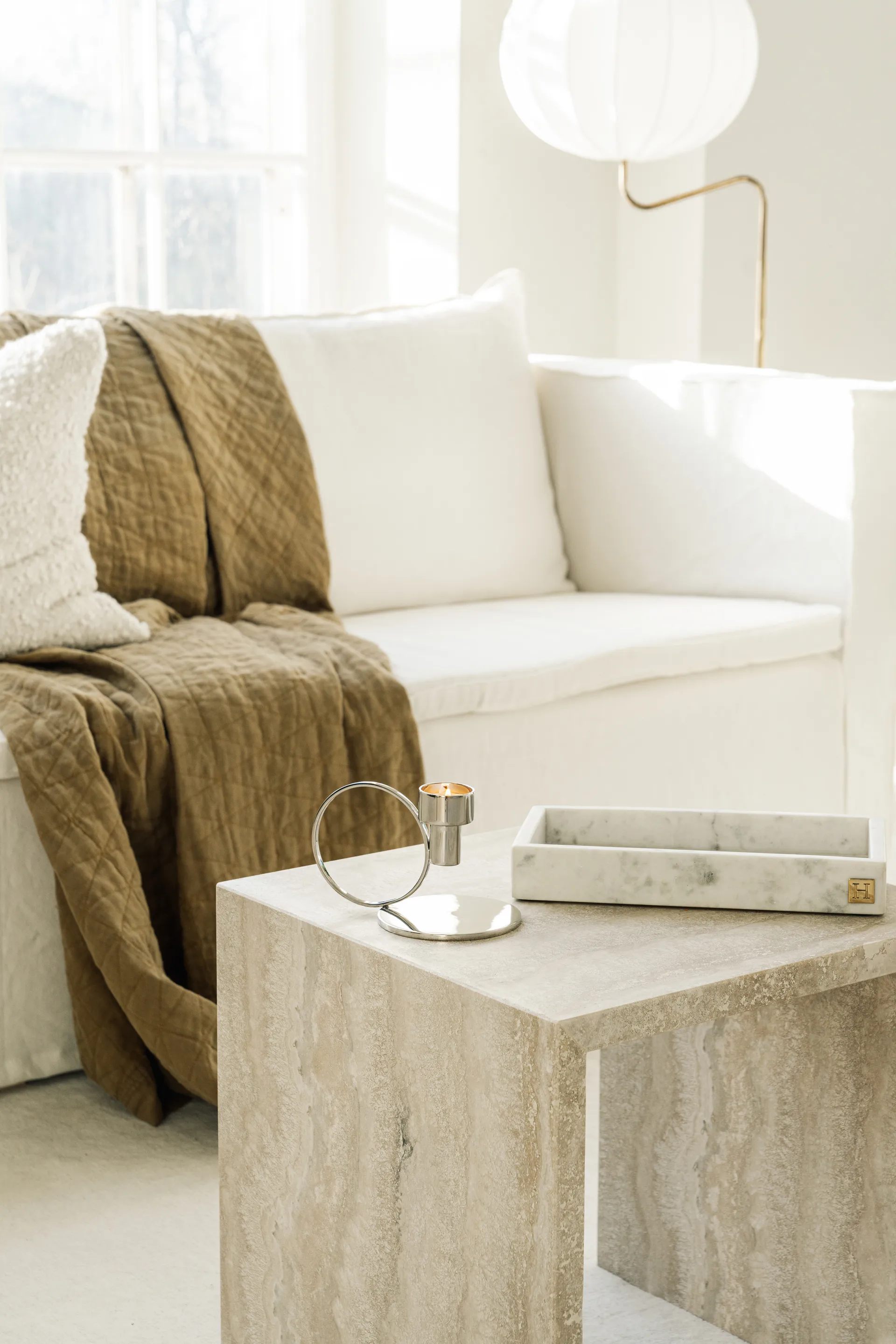 Insieme kandelaar, Vernikkeld messing Hilke Collection