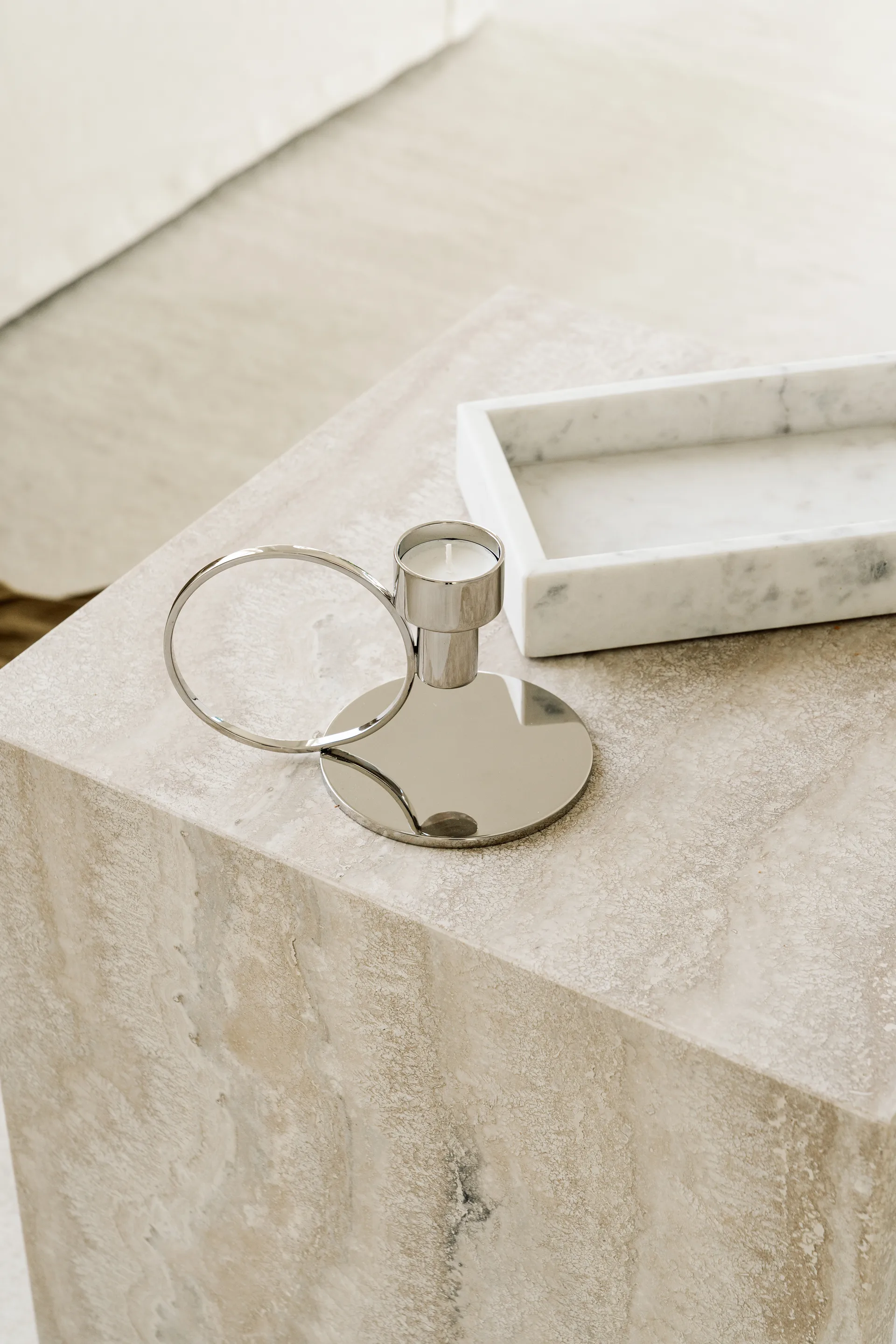 Insieme kandelaar, Vernikkeld messing Hilke Collection