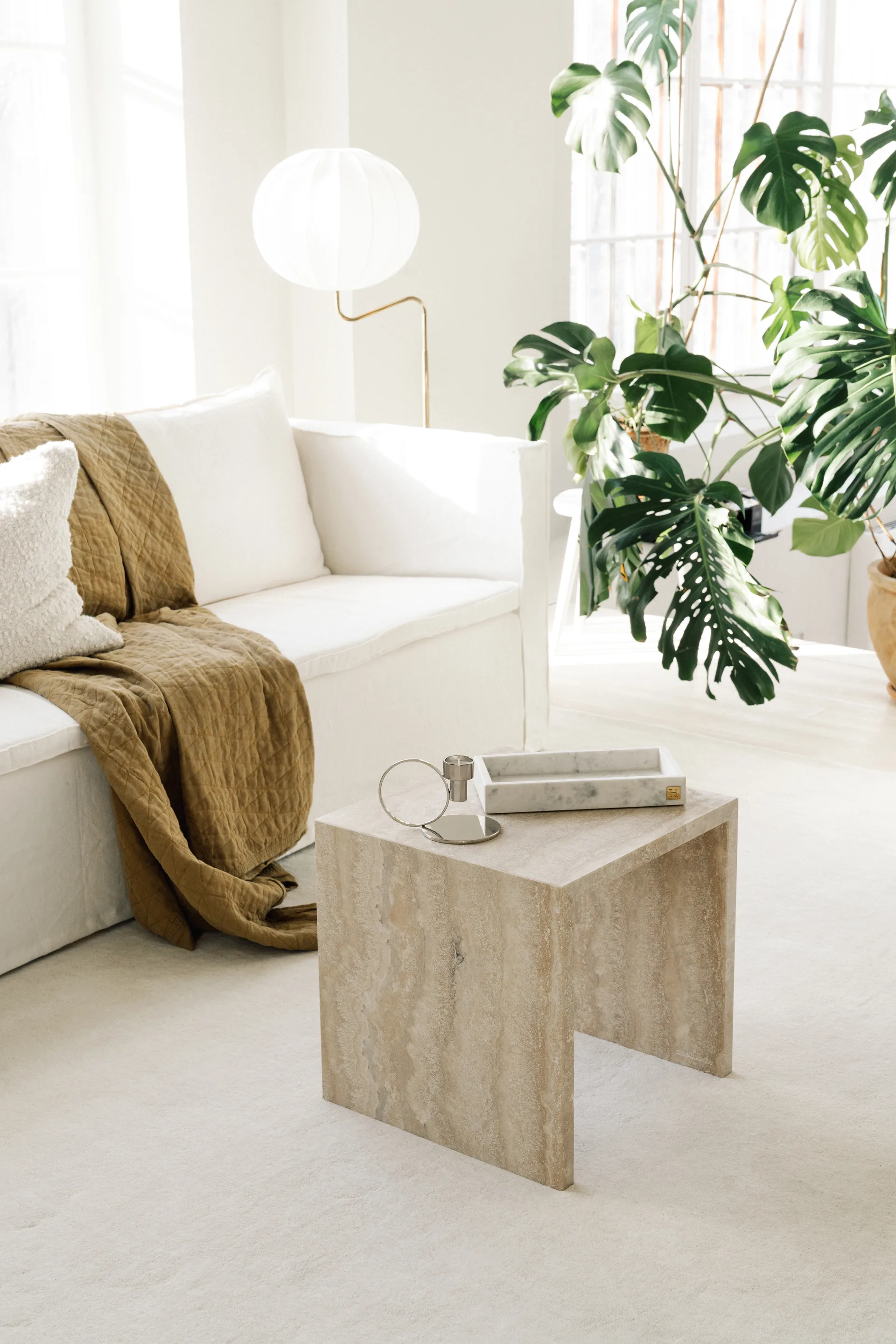 Insieme kandelaar, Vernikkeld messing Hilke Collection