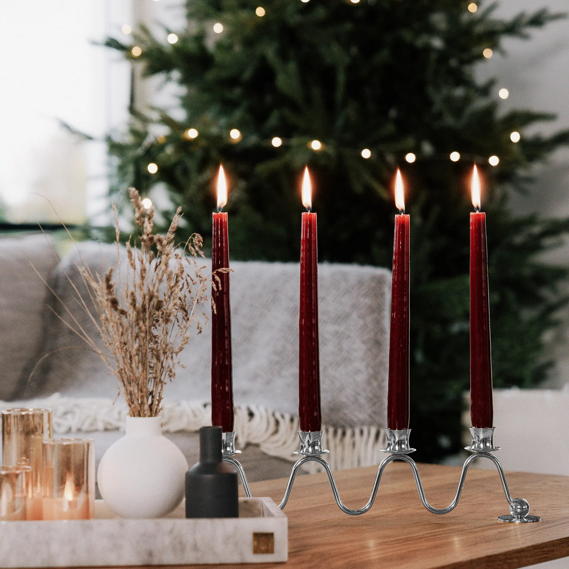 Lignano Sabbiadoro adventskandelaar, Vernikkeld messing Hilke Collection