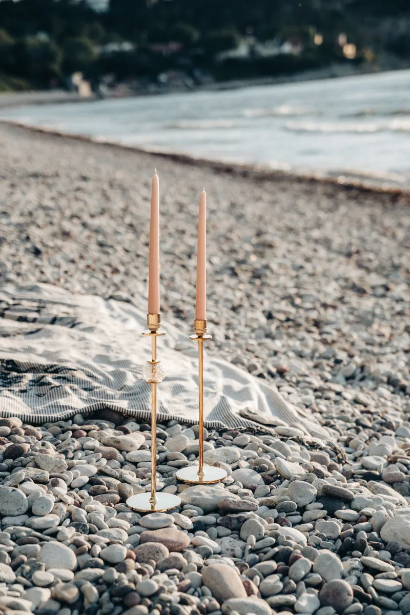 Luce Del Sole kandelaar 35 cm, Massief messing Hilke Collection