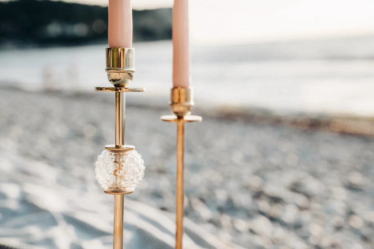 Luce Del Sole kandelaar 35 cm, Massief messing Hilke Collection