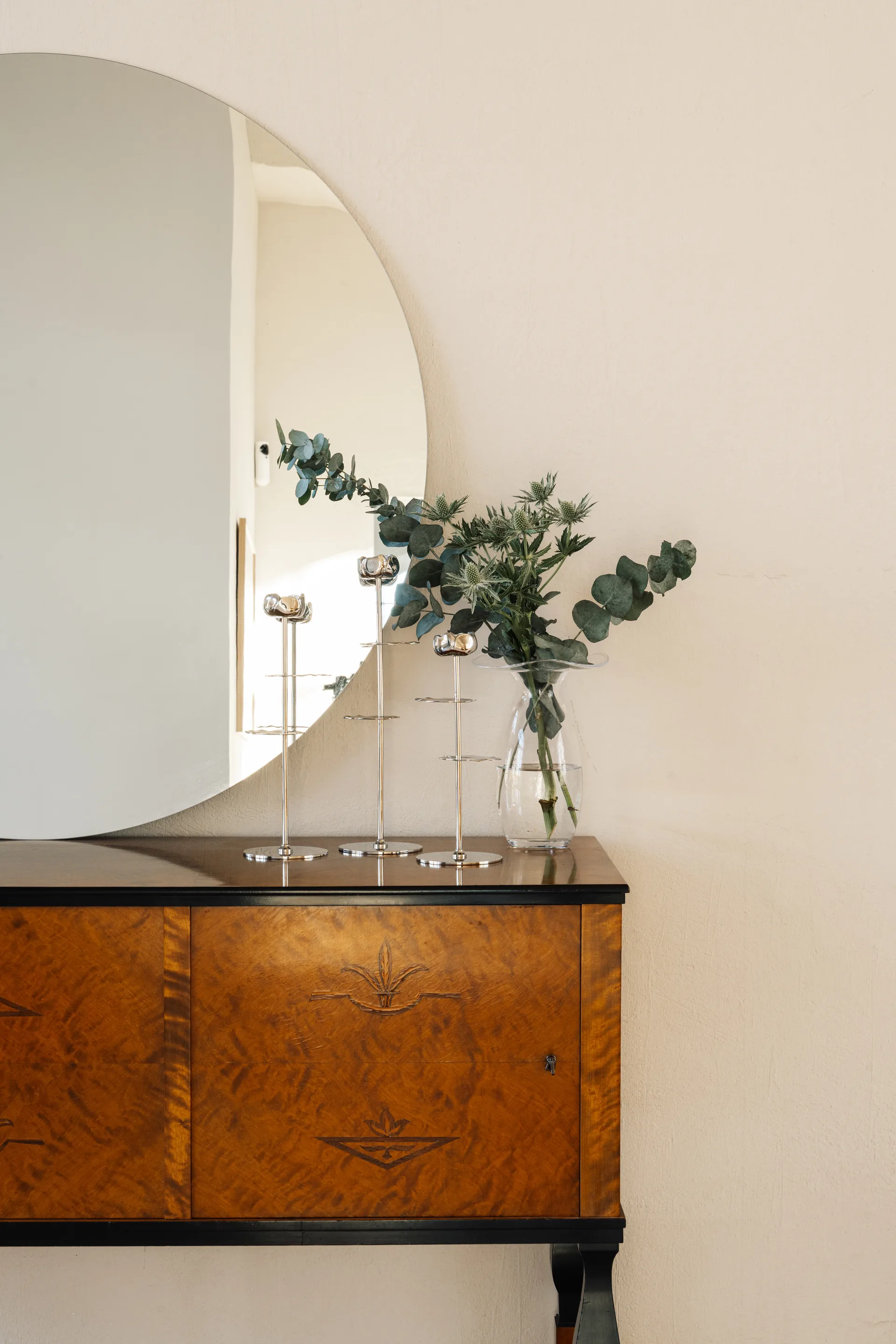 Ninfea Alta kandelaar 35 cm, Vernikkeld messing Hilke Collection