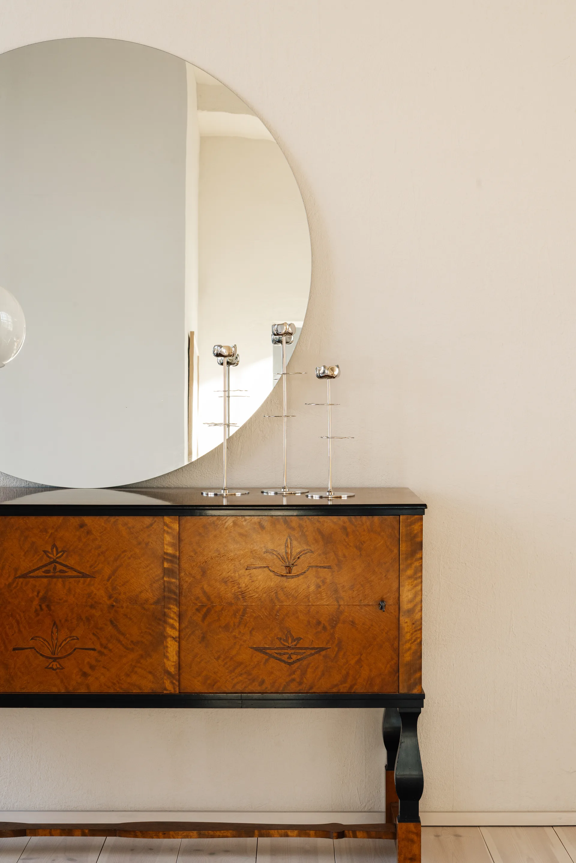 Ninfea Alta kandelaar 40 cm, Vernikkeld messing Hilke Collection