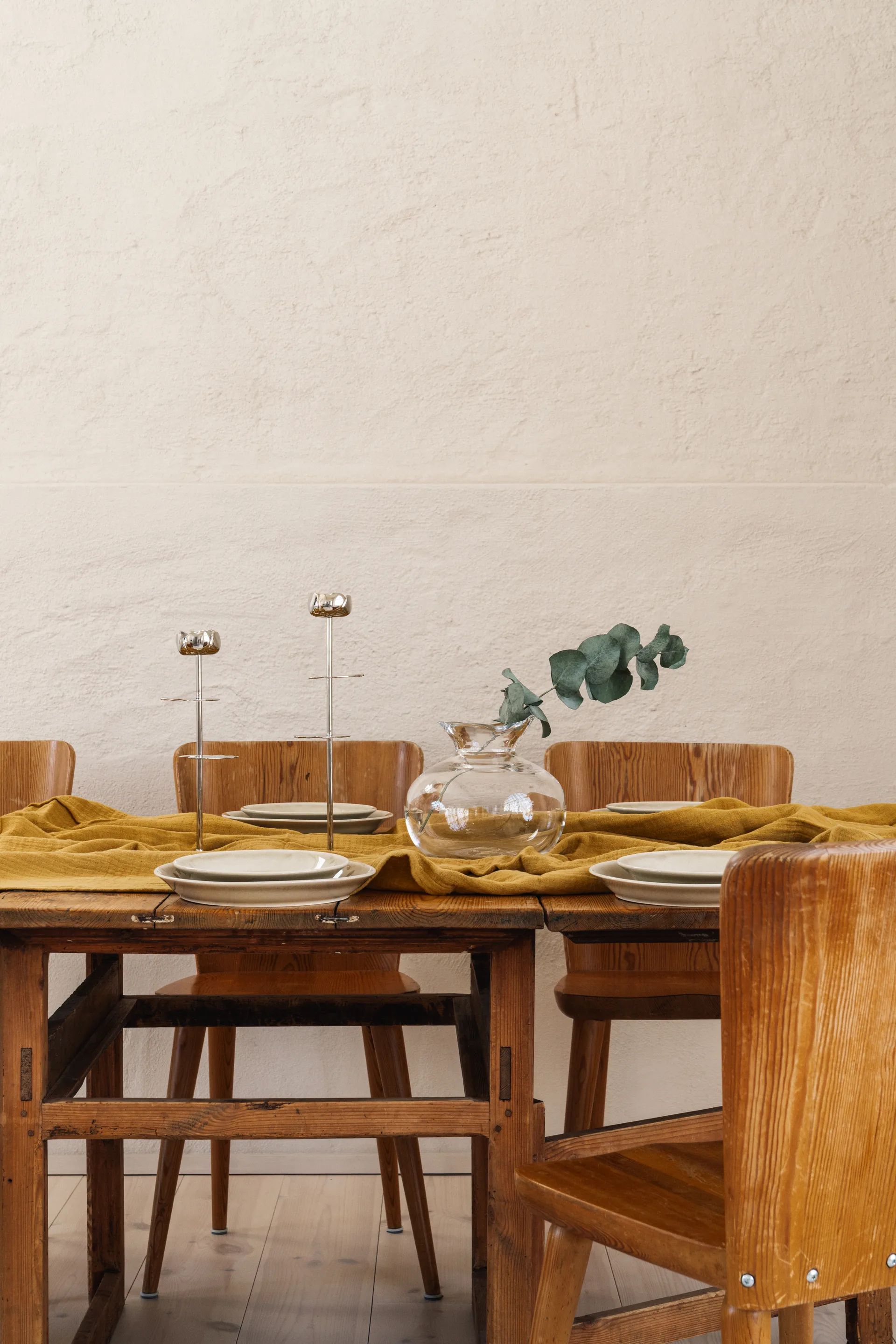 Ninfea Alta kandelaar 40 cm, Vernikkeld messing Hilke Collection