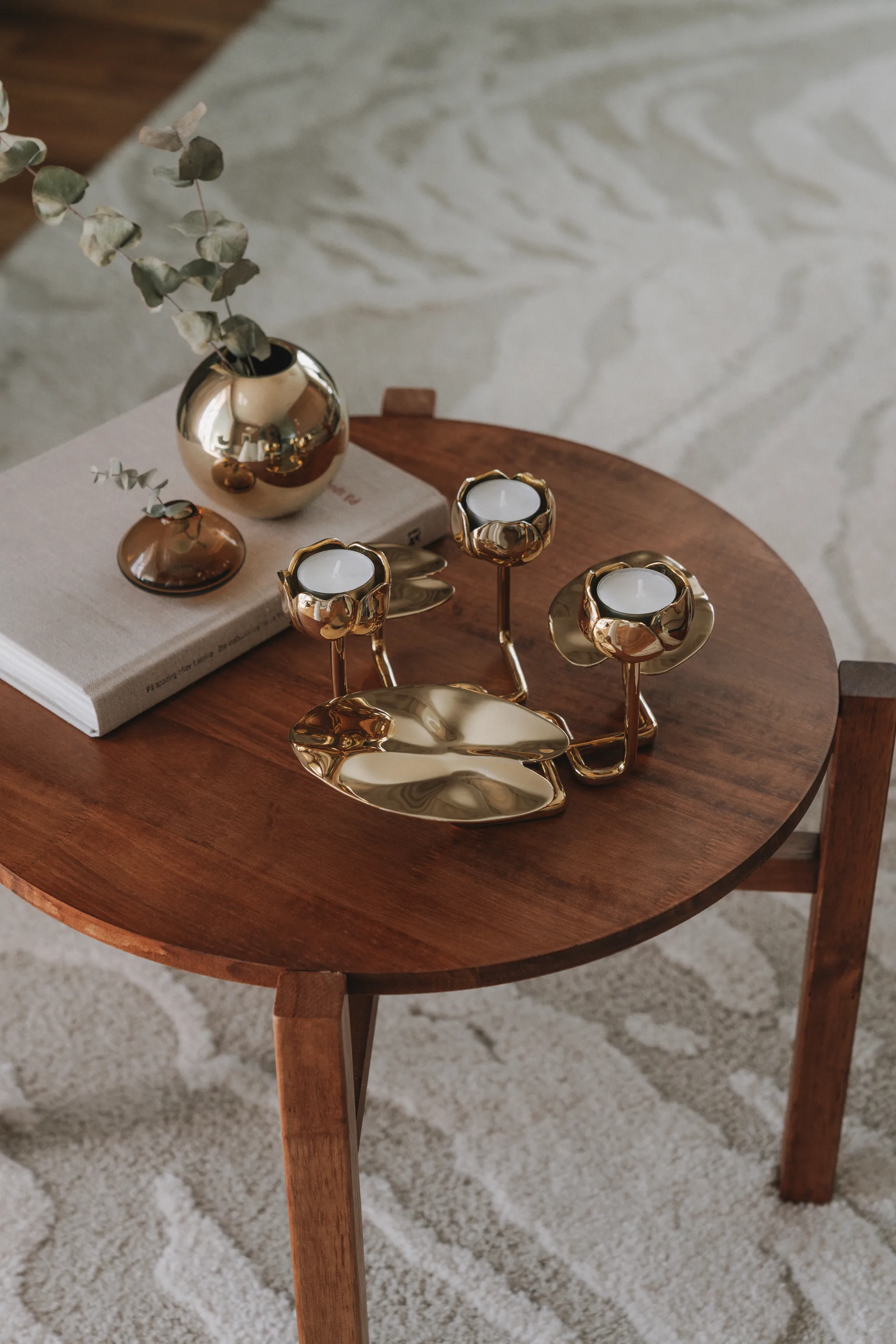 Ninfea grande kandelaar, Koper Hilke Collection