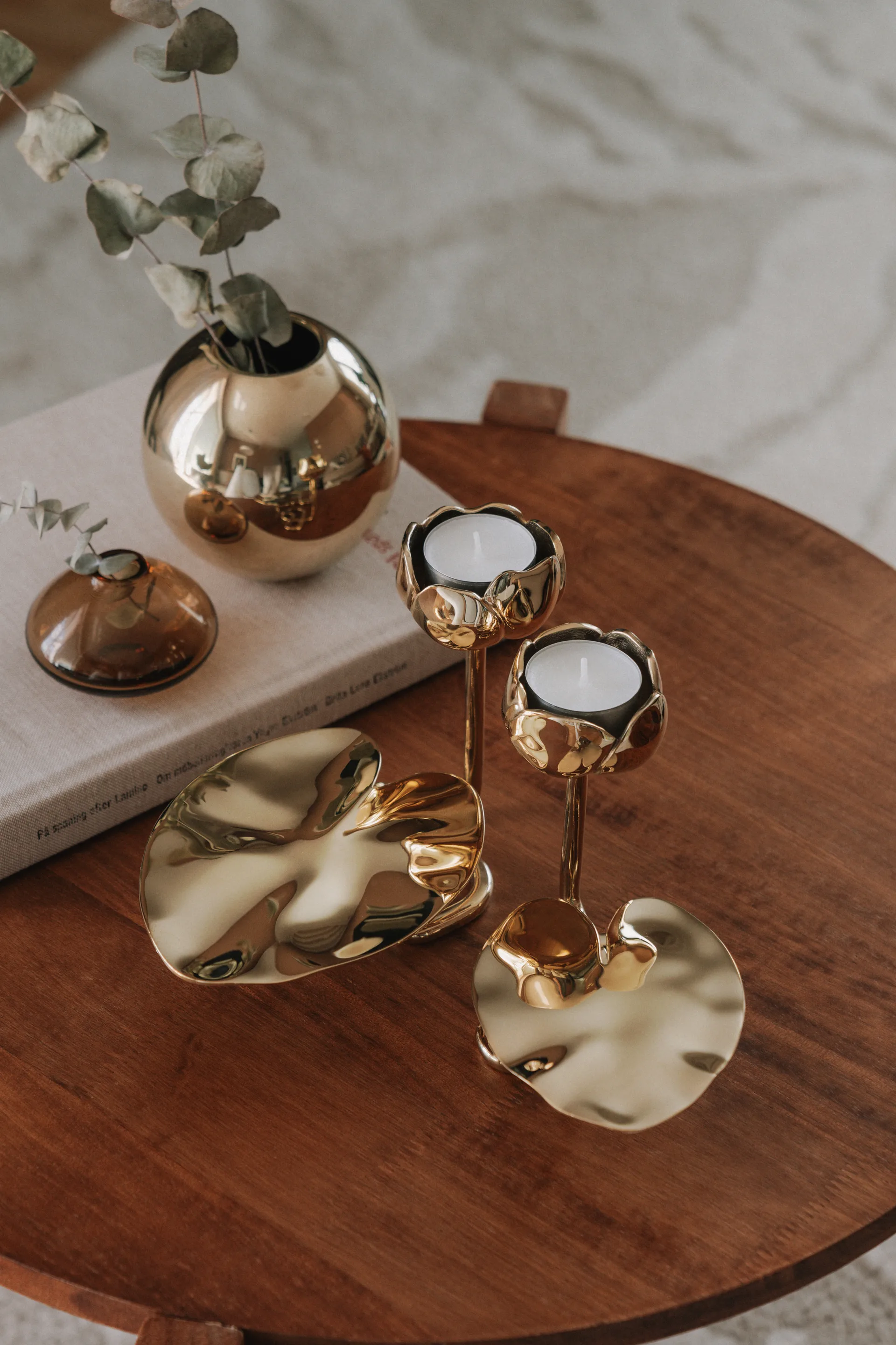 Ninfea No.2 kandelaar, Koper Hilke Collection