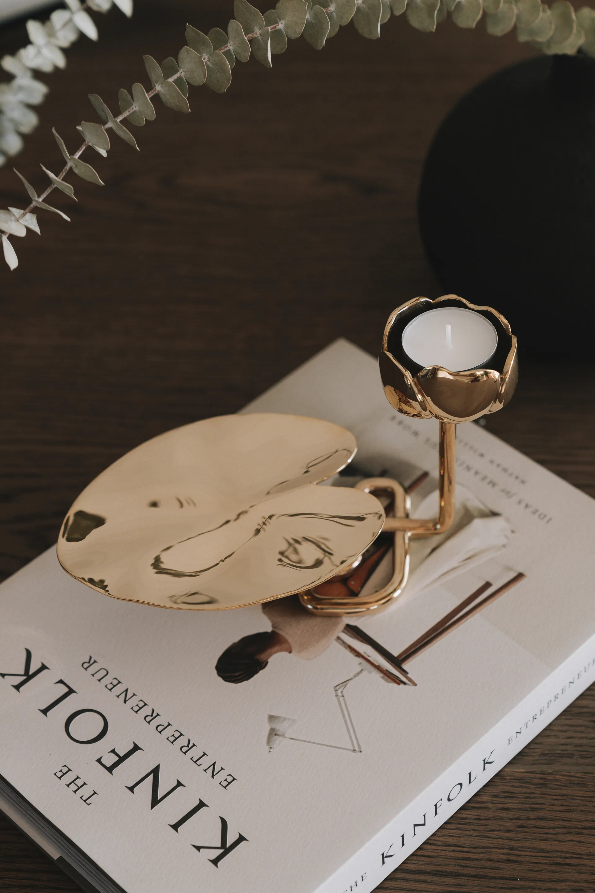 Ninfea No.2 kandelaar, Koper Hilke Collection