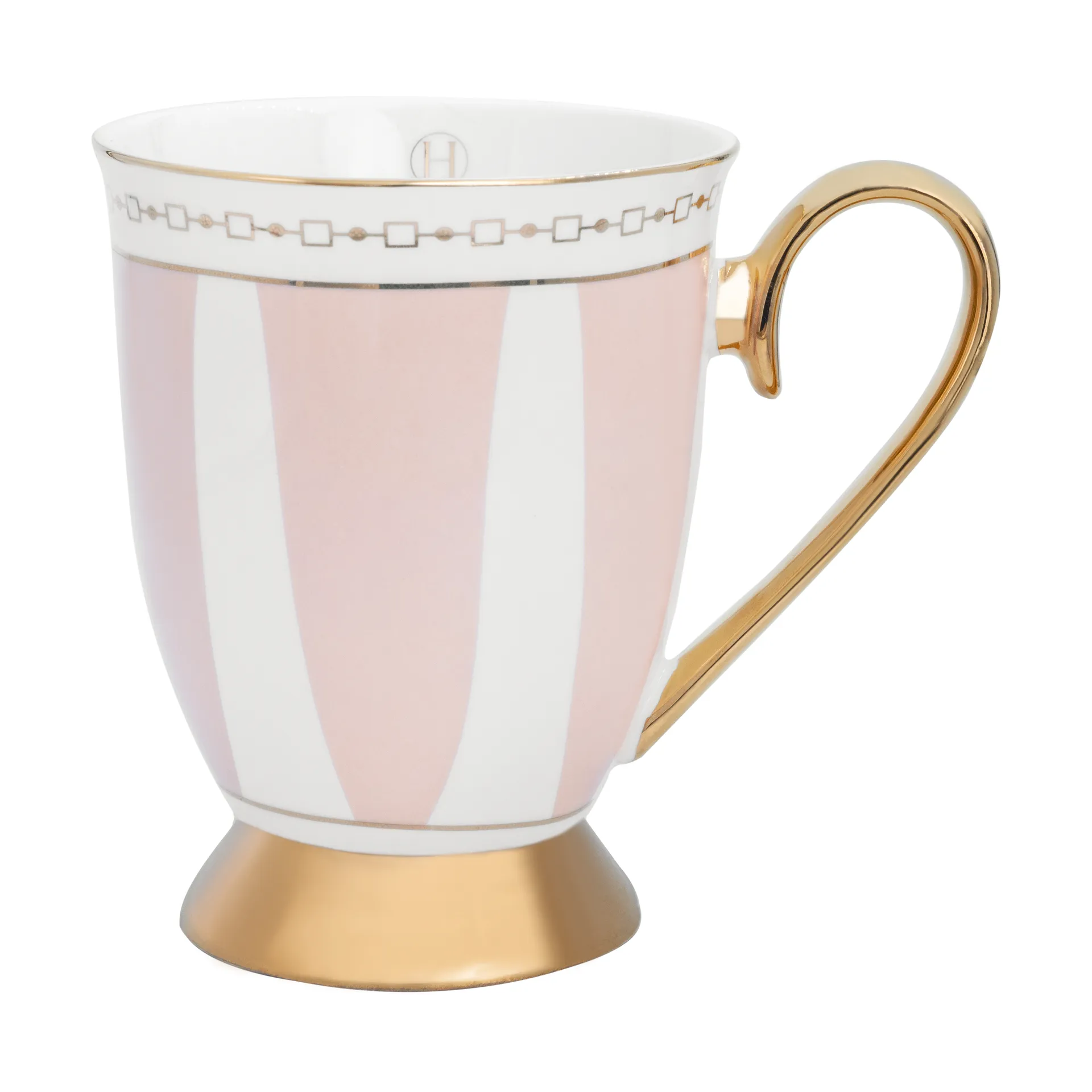 Strisce Rosa mok 28 cl, Roze-wit-goud Hilke Collection