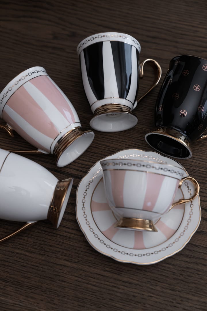 Strisce Rosa mok 28 cl, Roze-wit-goud Hilke Collection