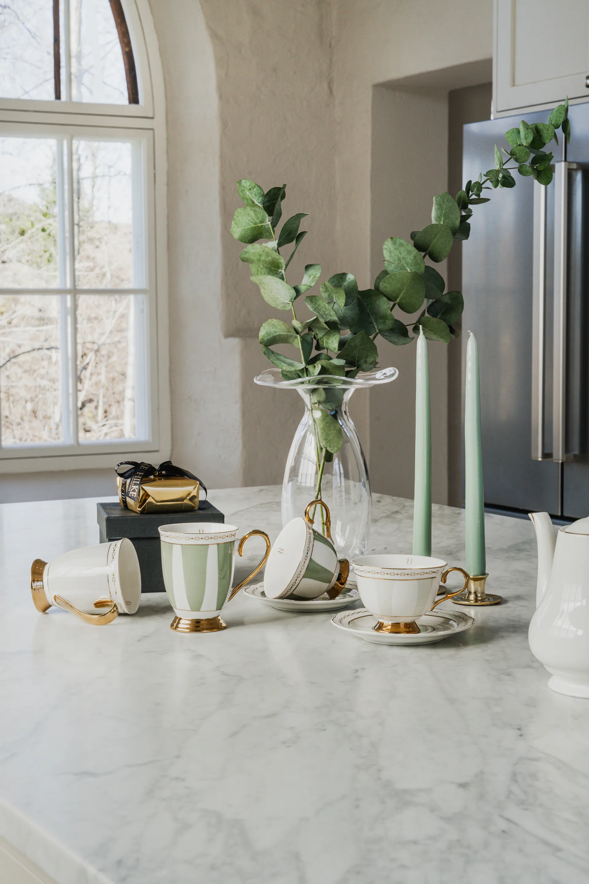 Strisce Salvia kop met schotel, 22 cl Hilke Collection