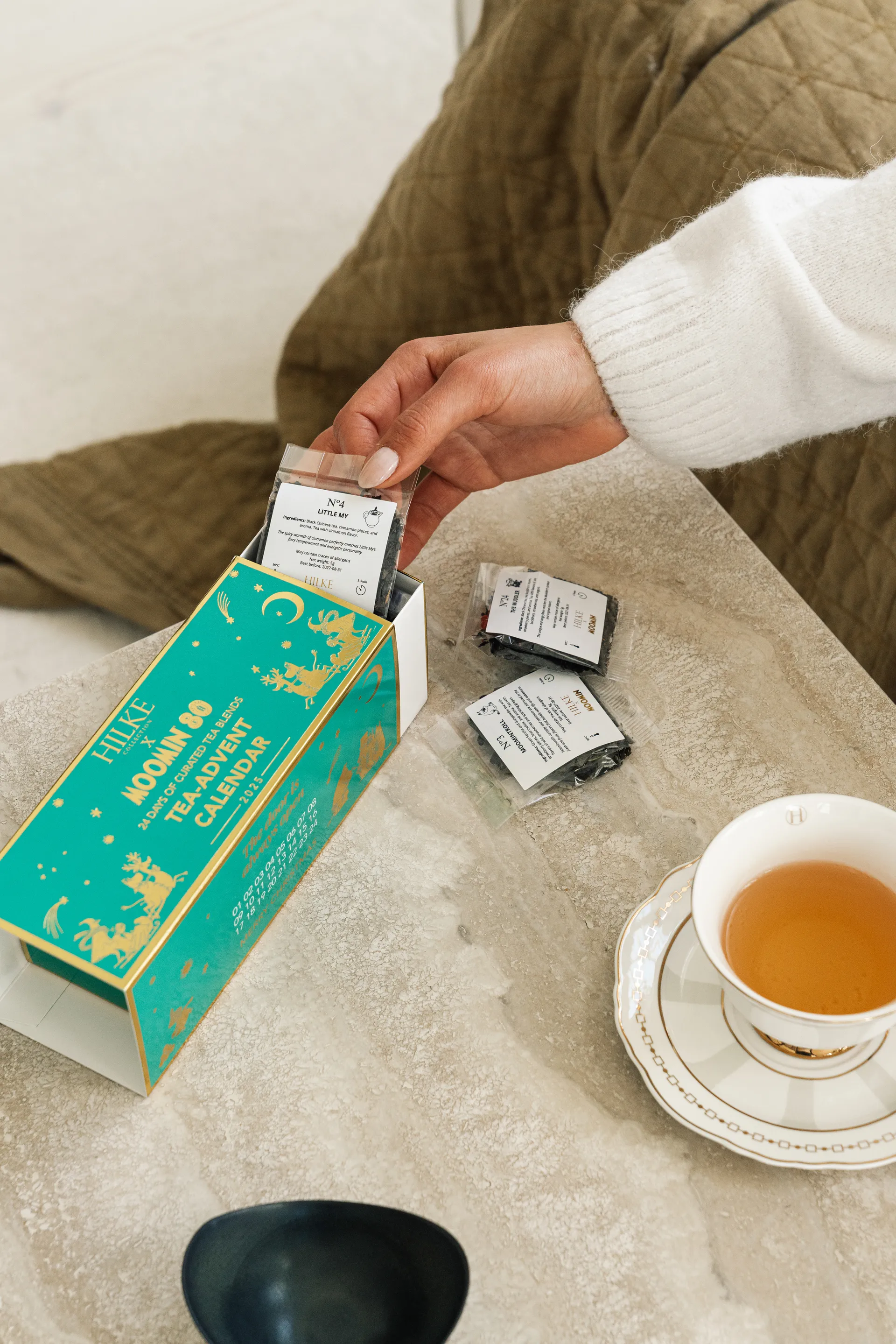 Strisce Tortora kop met schotel, 22 cl Hilke Collection