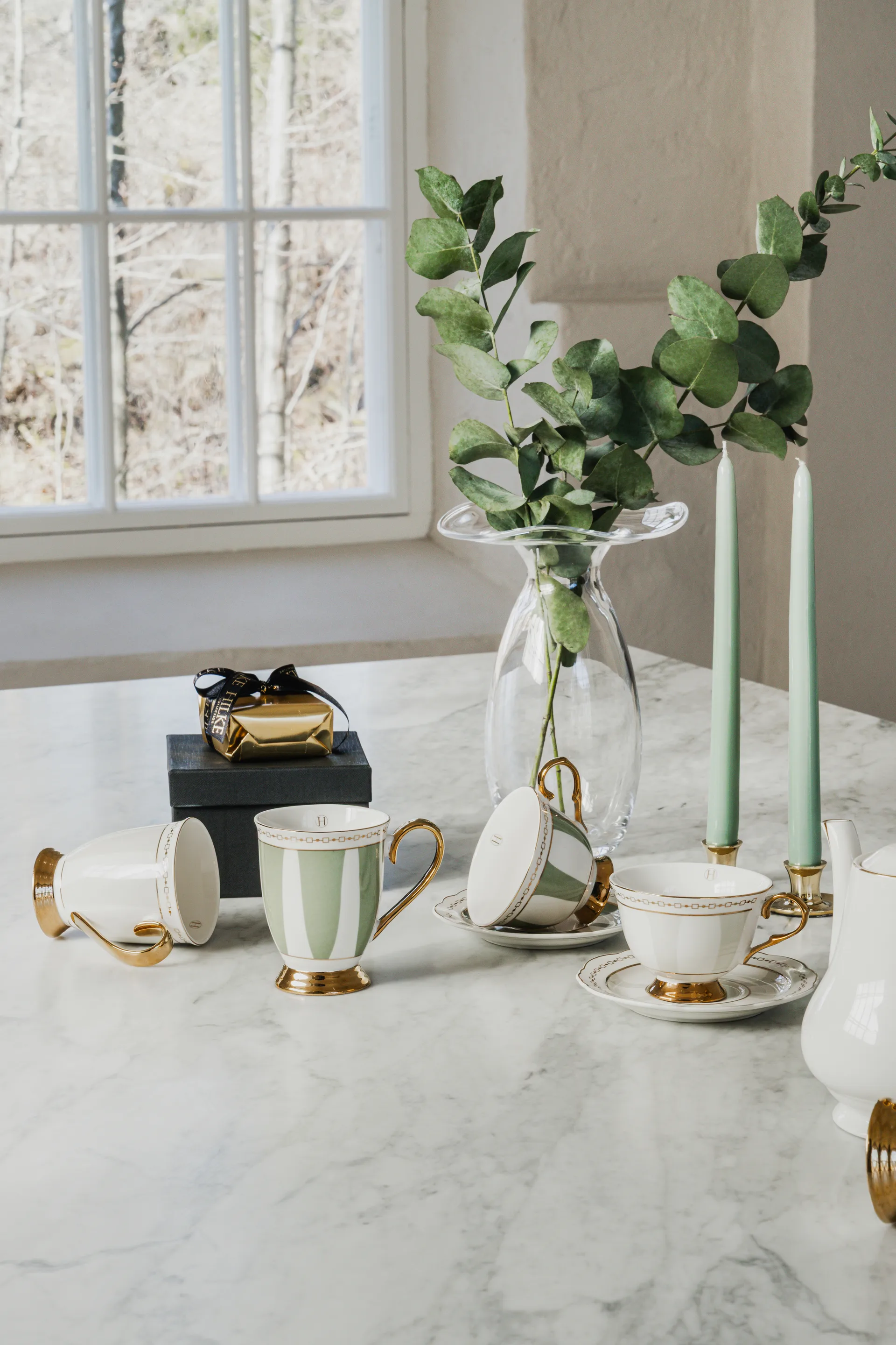 Strisce Tortora kop met schotel, 22 cl Hilke Collection