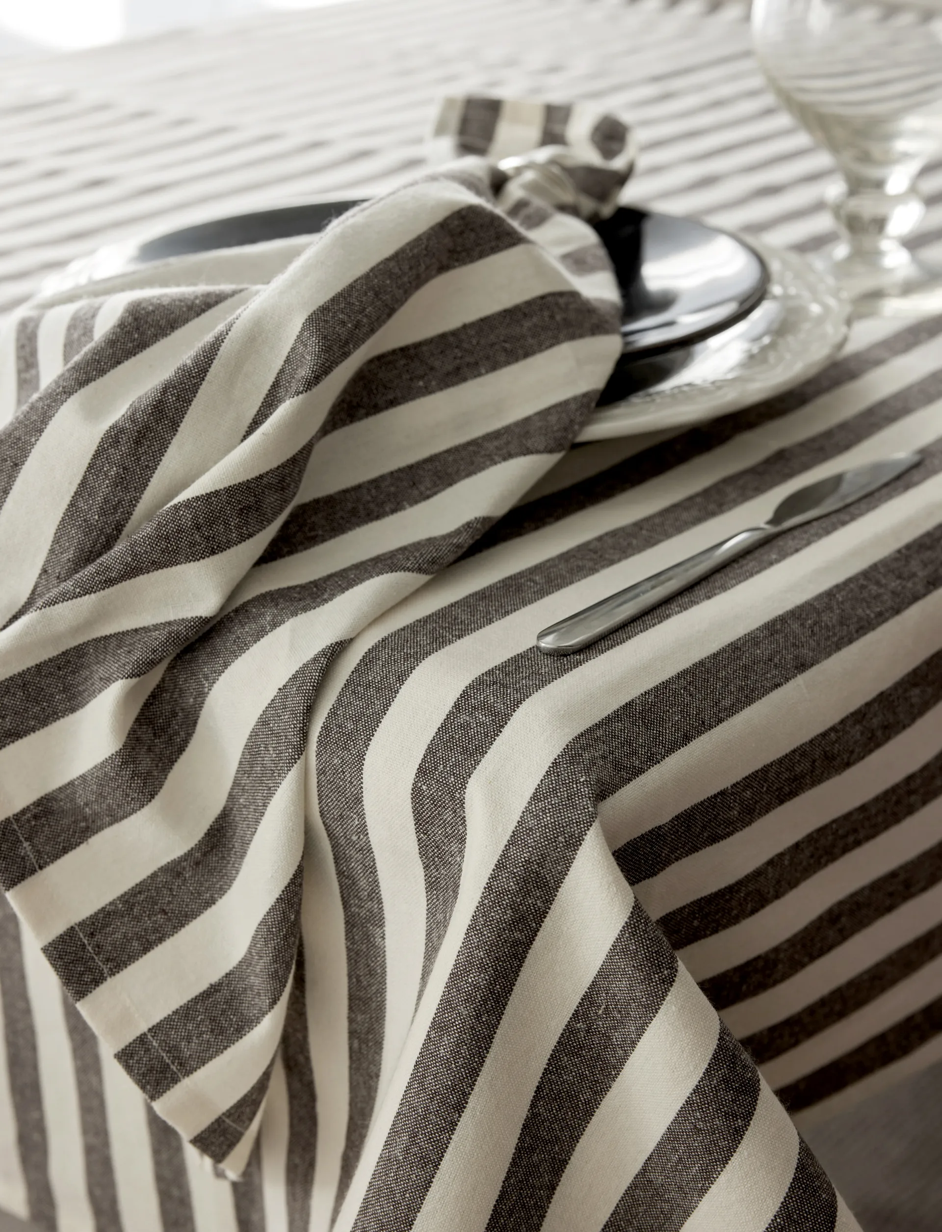 Bretagne stoffen servet 50x50 cm 4-pack, Chocolade Himla