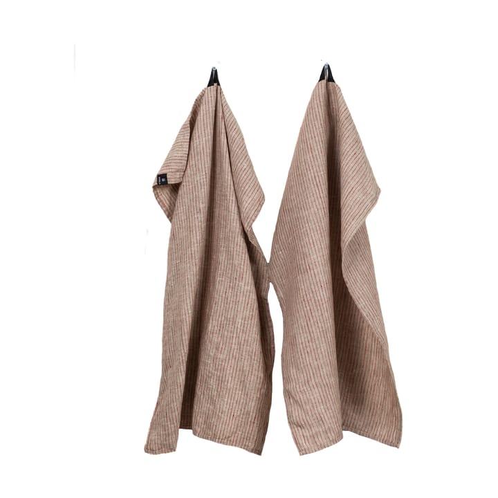 Linus keukenhanddoek 50x70 cm 2-pack
 - True red-natural - Himla