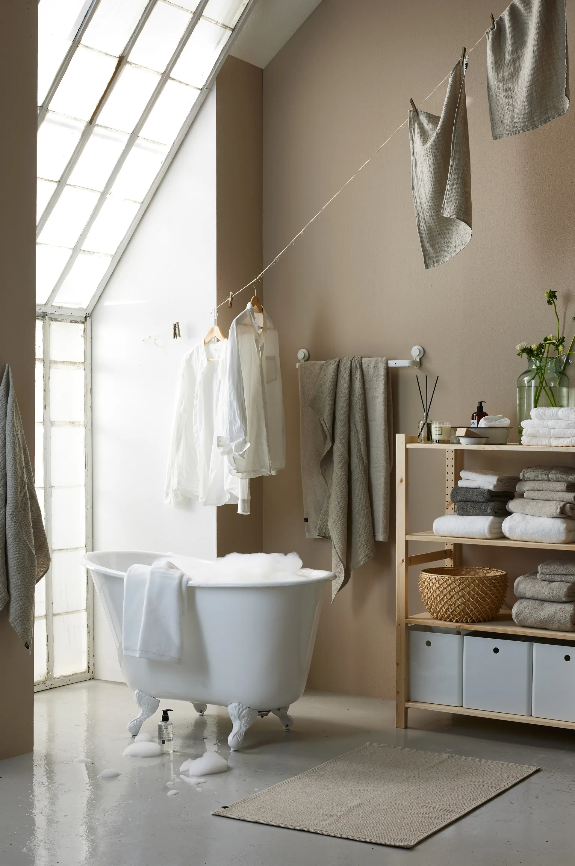 Max badkamermat 60x90 cm, Mother of pearl (beige) Himla