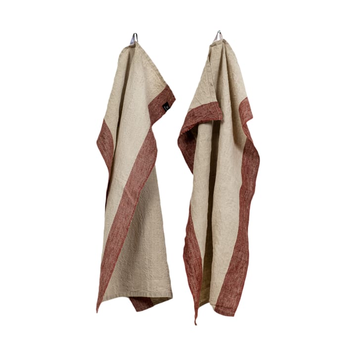 Randolf keukenhanddoek 50x70 cm 2-pack - Lingonberry-natural - Himla