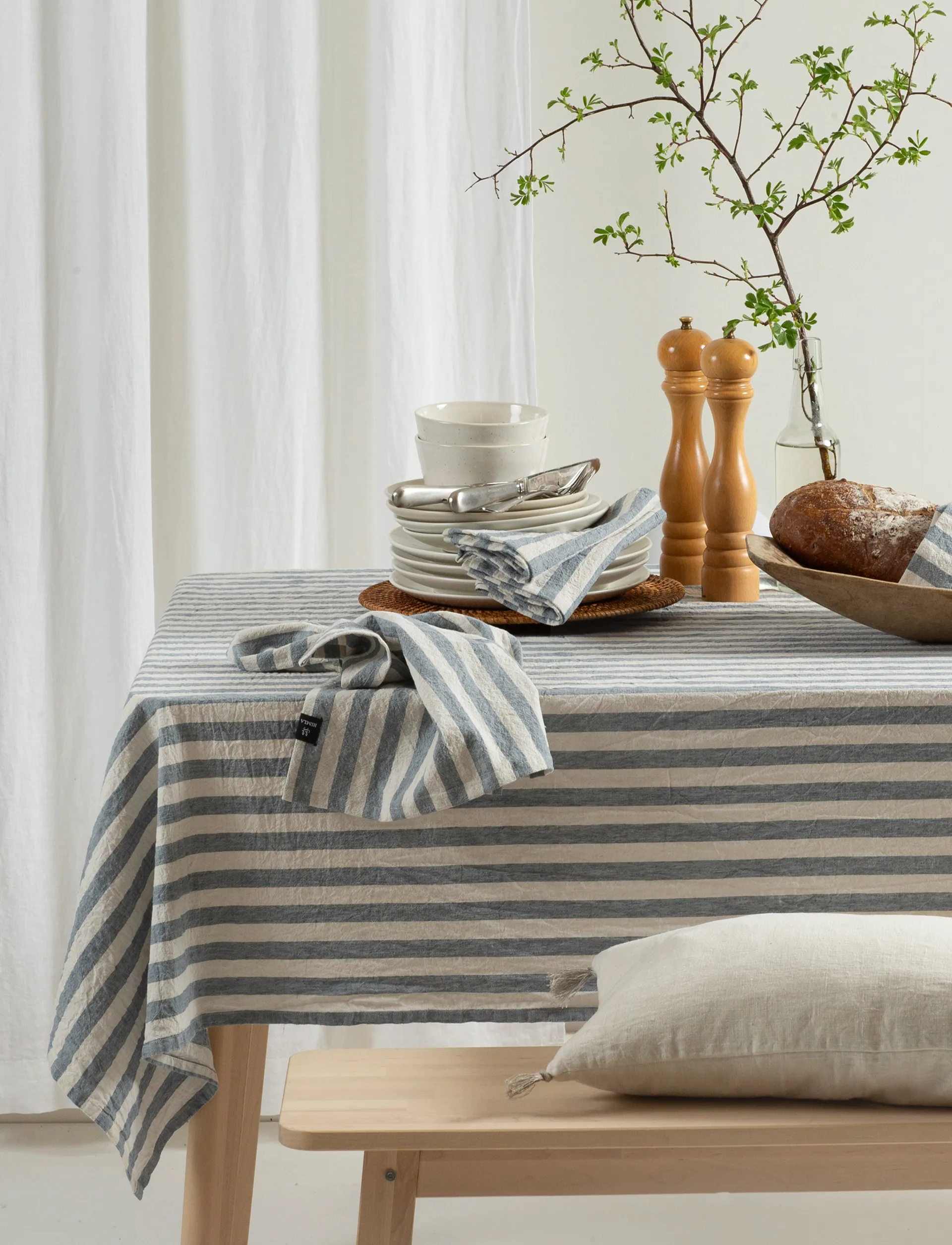 Riviera stoffen servet 45x45 cm 4-pack, Azur Himla