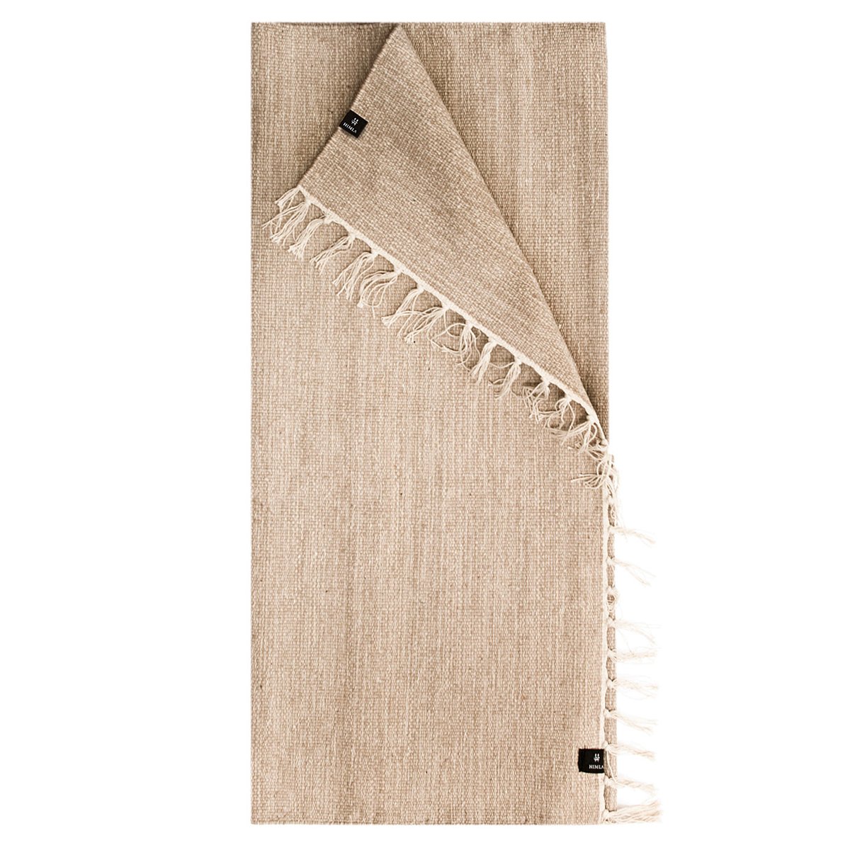 Himla Särö vloerkleed linnen 140x200 cm | Scandinavisch Interieur | Geweven katoenen vloerkleden | Beige