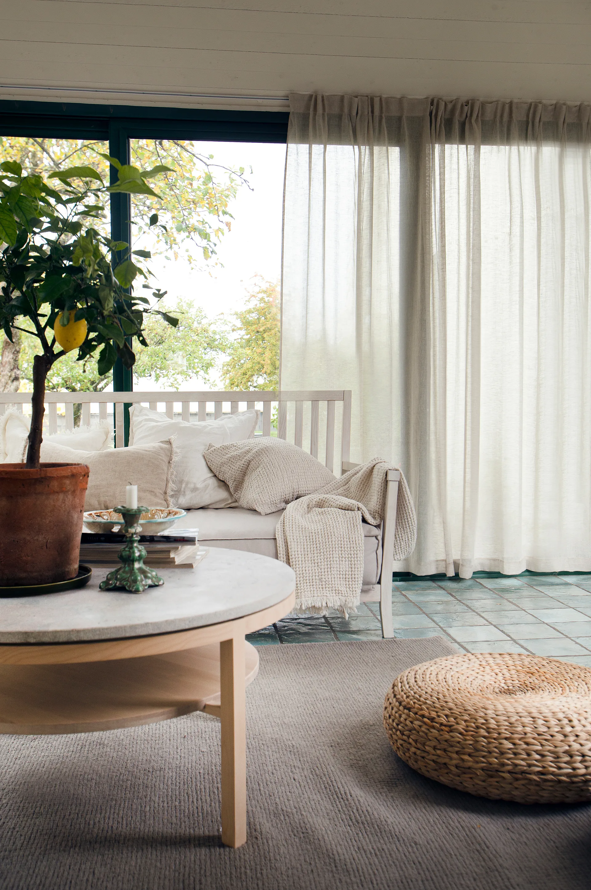 Skylight gordijn met plooiband 280x290 cm, Oatmeal Himla