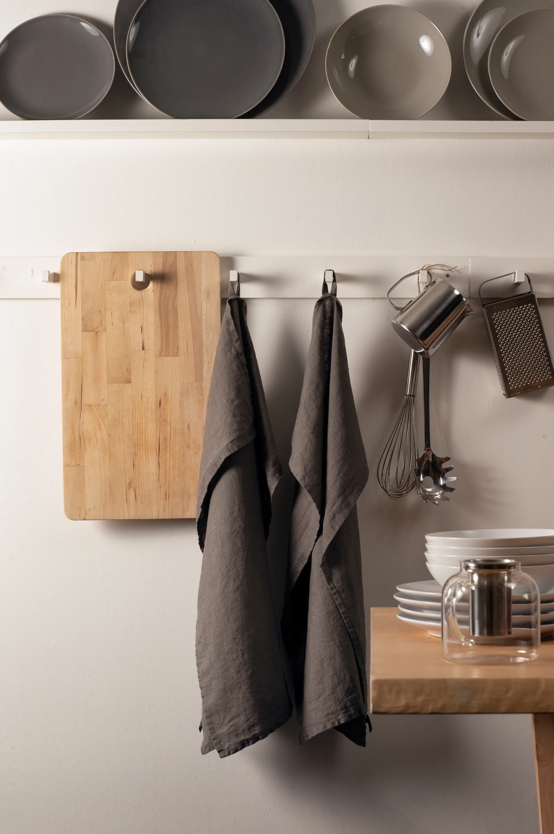 Sunshine keukenhanddoek 2-pack, Charcoal (donkergrijs) Himla