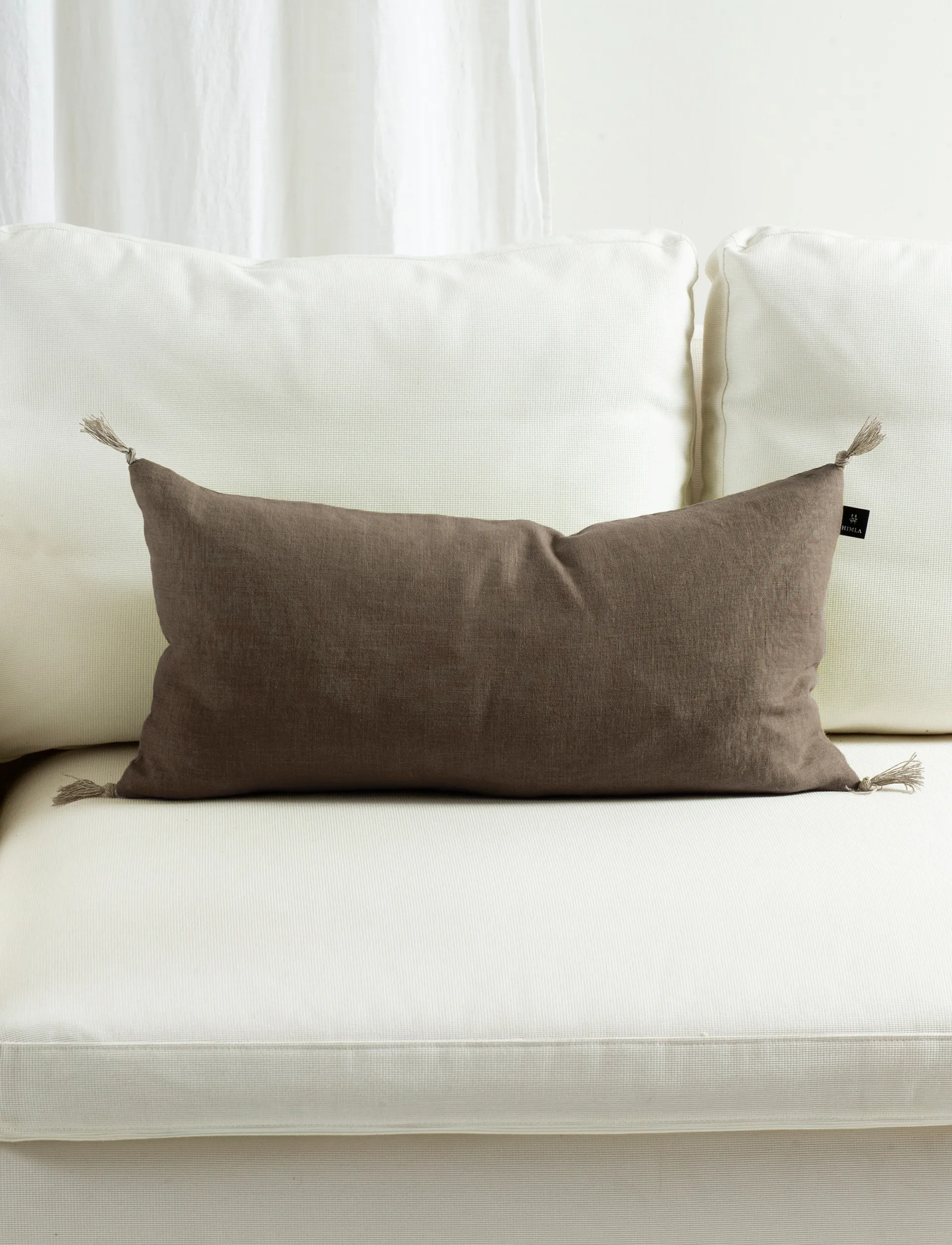 Sunshine kussenhoes kwast 30x60 cm, Koffie Himla