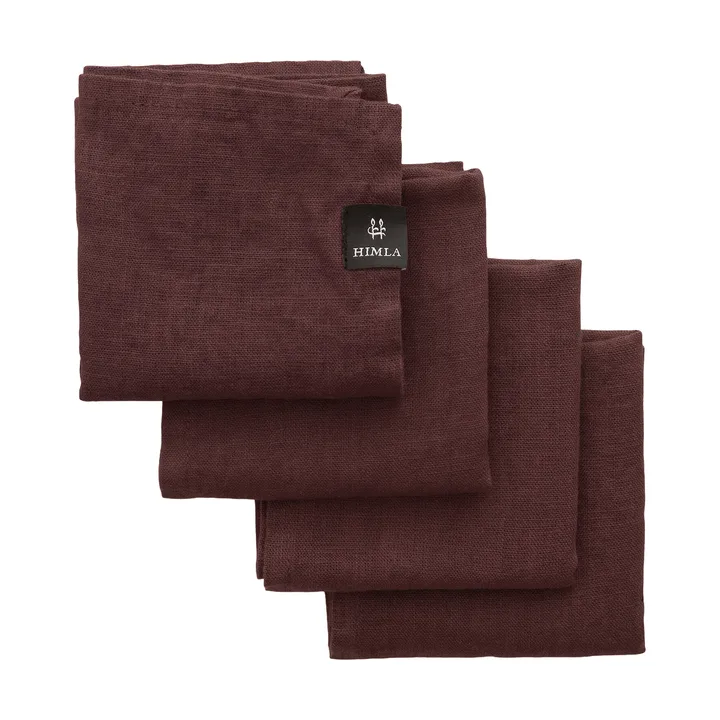 Sunshine servet 4-pack - Burgundy (rood) - Himla