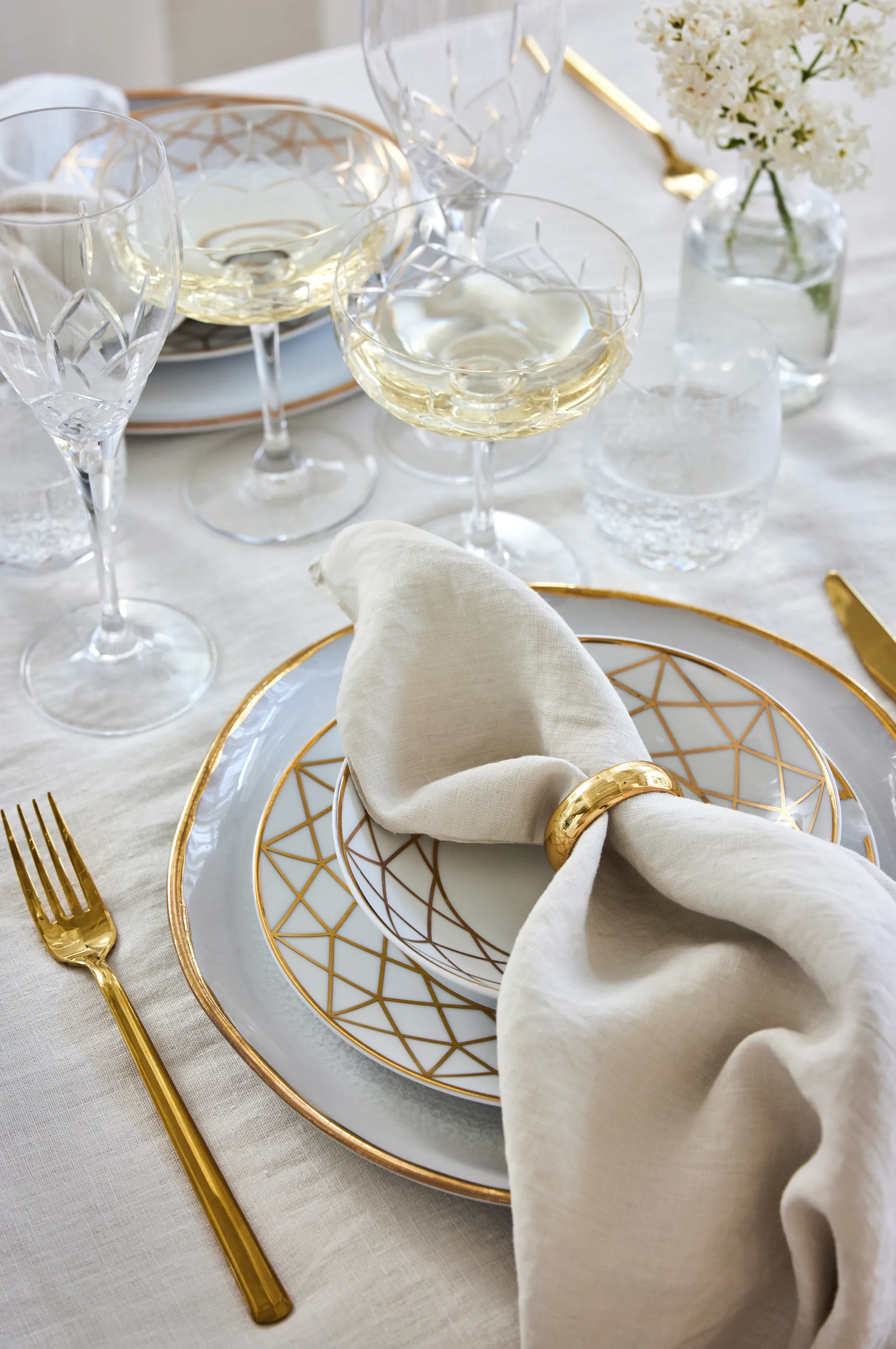 Sunshine servet 4-pack, Fog (beige) Himla